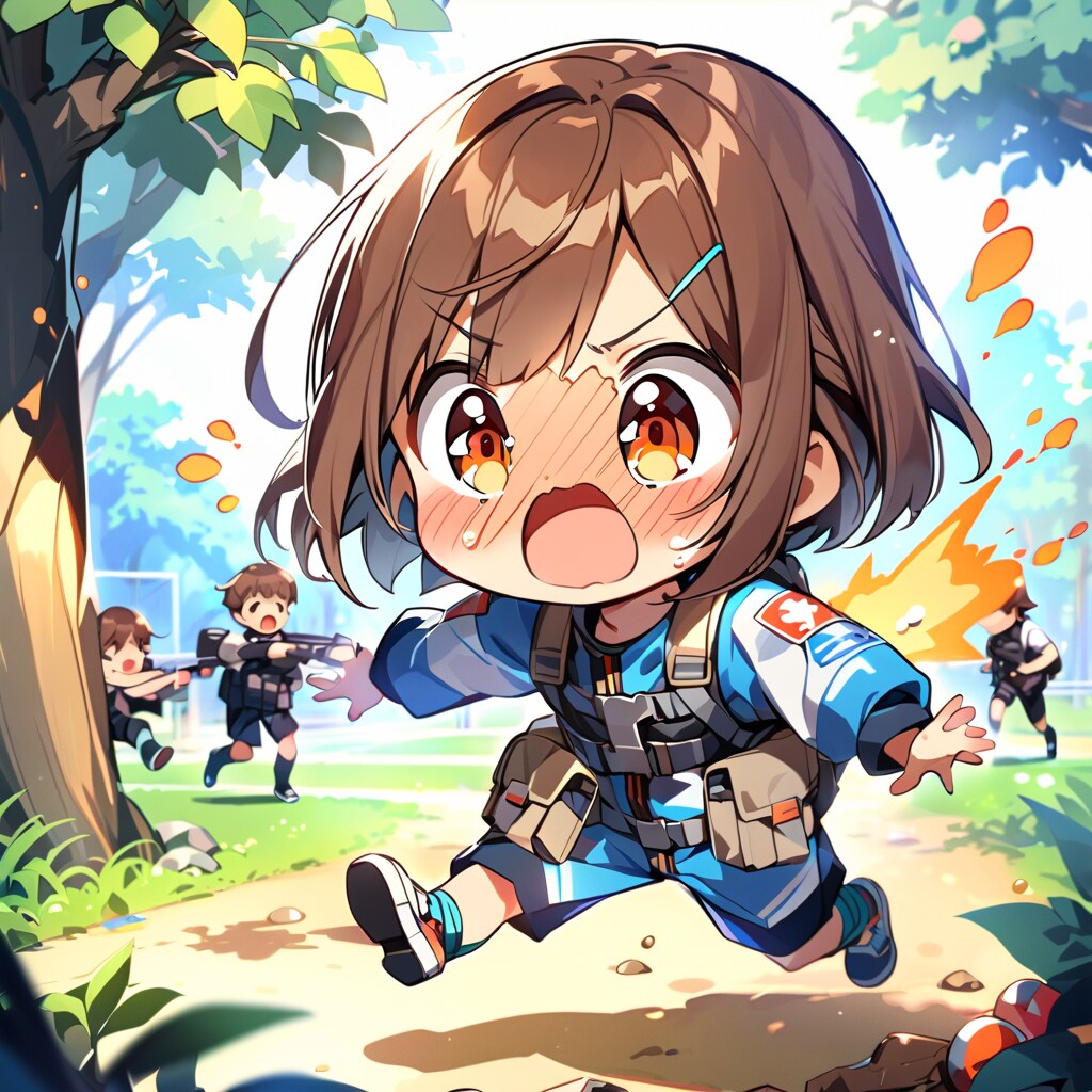 ドジっ子ちゃん　サバイバルゲーム・・被弾