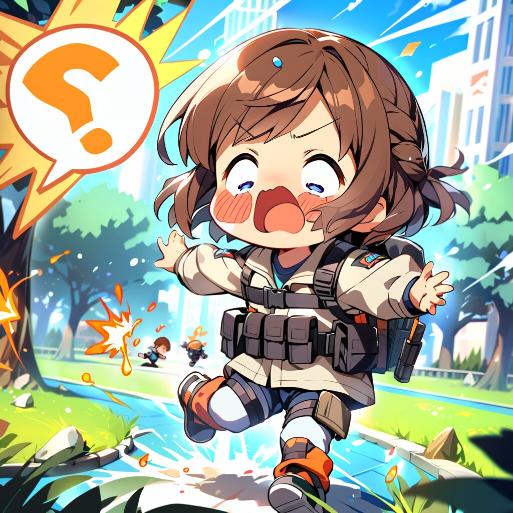 ドジっ子ちゃん　サバイバルゲーム・・被弾 | の人気AIイラスト・グラビア