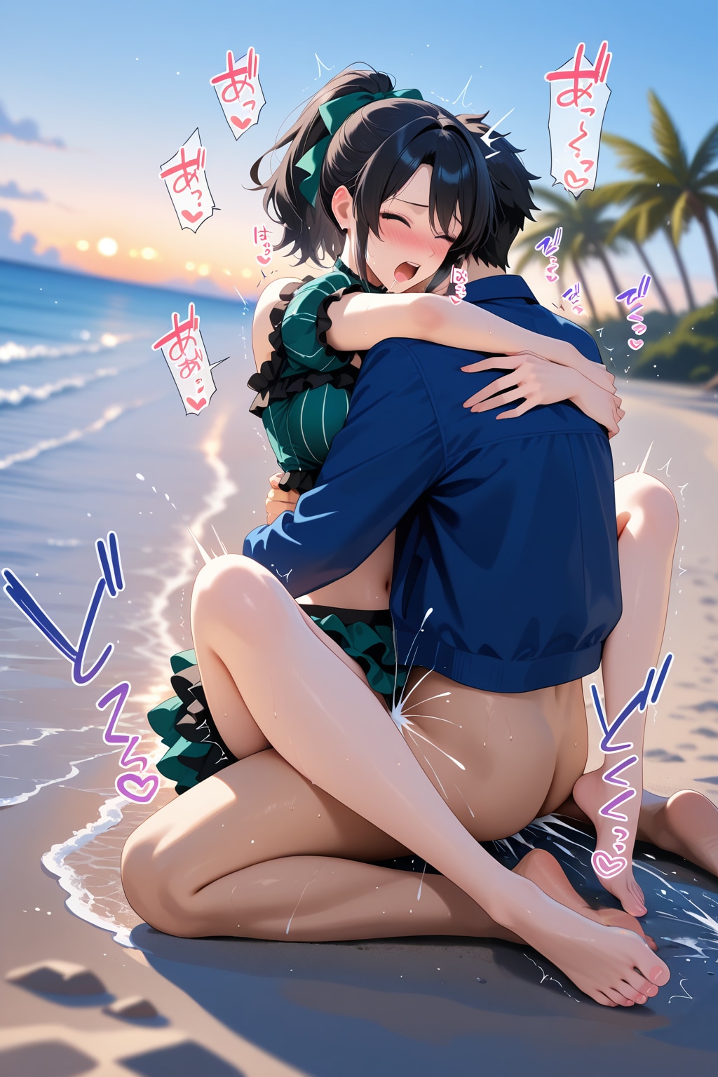 まだ明るいけどっ…♡　誰も居なくなった海岸でボイトレしちゃうお姉さん