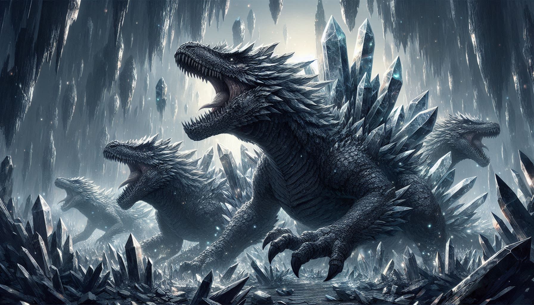 ベテラン冒険者のお小遣い稼ぎとして狩られ続ける💦水晶オオトカゲ（アースドラゴン種） | の人気AIイラスト・グラビア