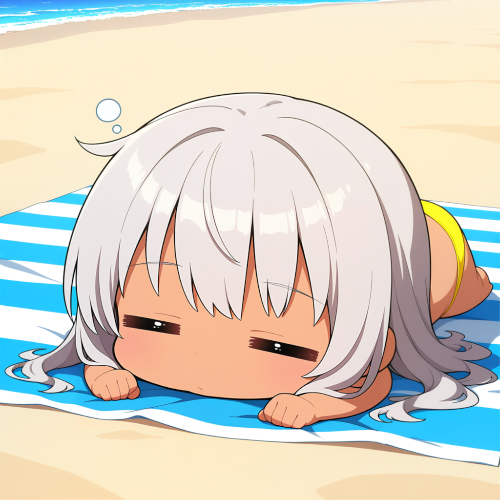 ビーチでお昼寝