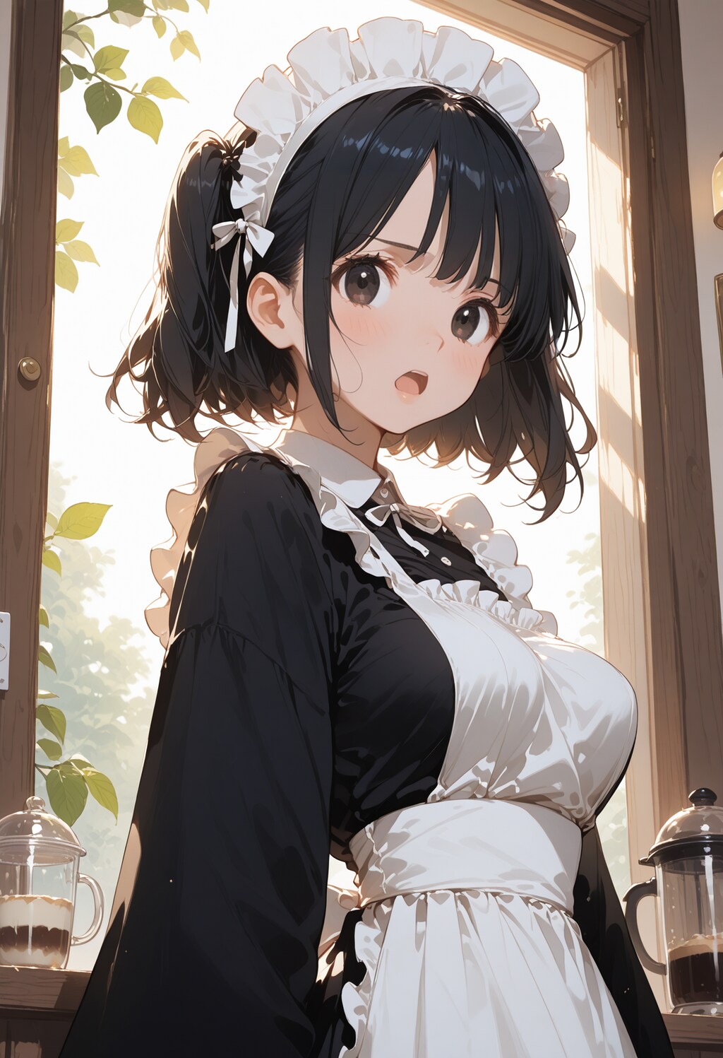 黒髪ツーサイドアップなメイドちゃん