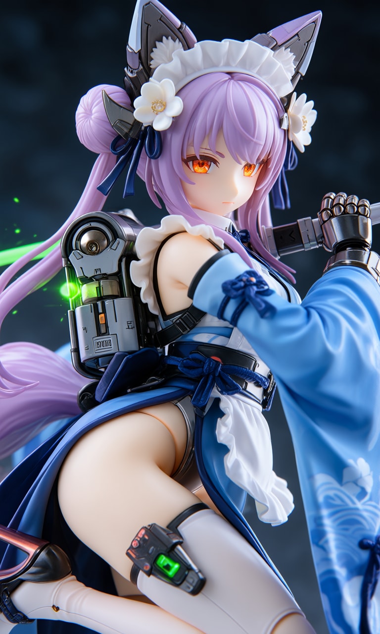 異世界制服少女達　メカ娘　メイド神狐娘　アクリルドールフィギュア