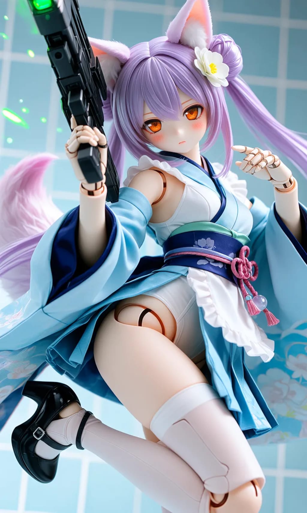 異世界制服少女達　メカ娘　メイド神狐娘　アクリルドールフィギュア
