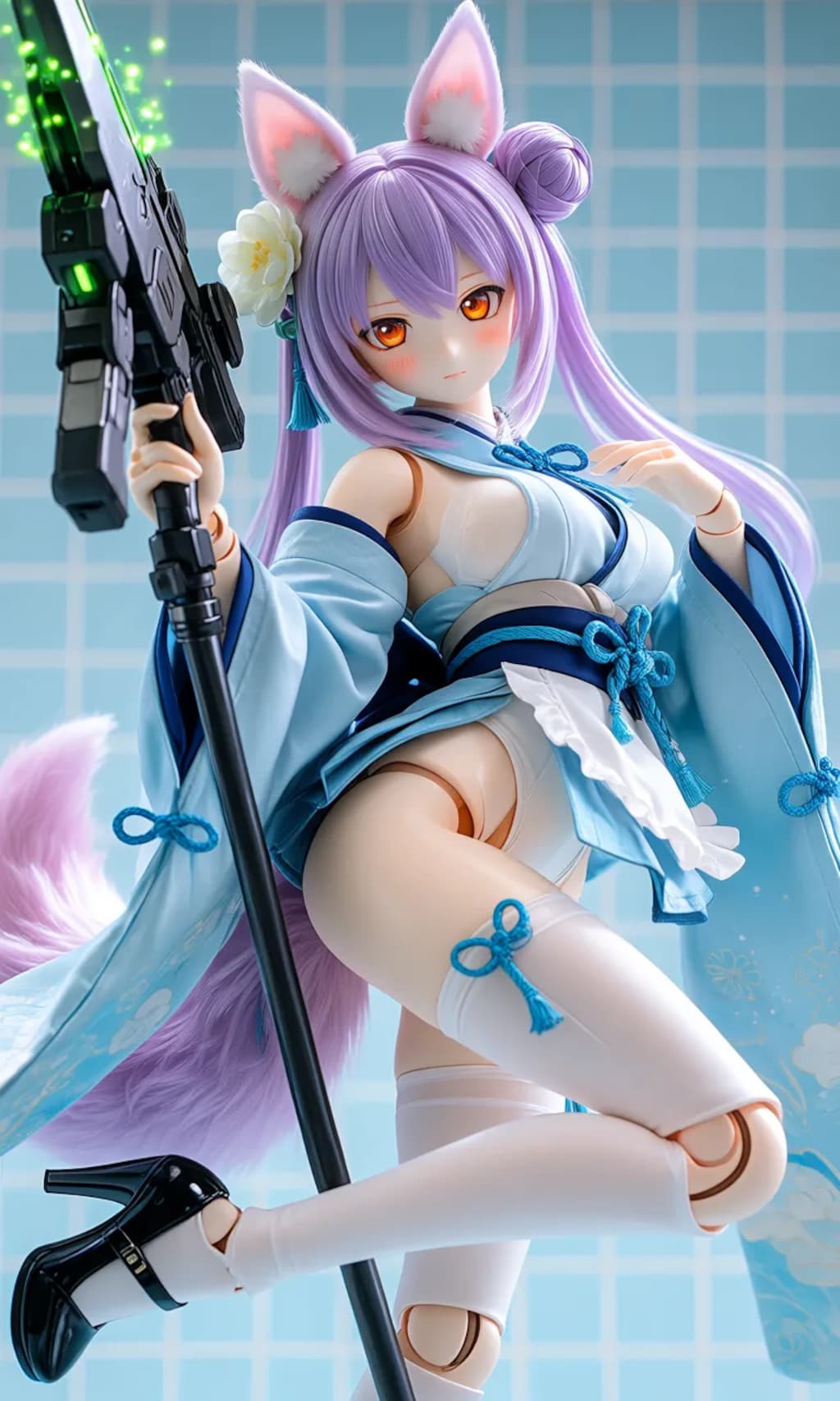 異世界制服少女達　メカ娘　メイド神狐娘　アクリルドールフィギュア