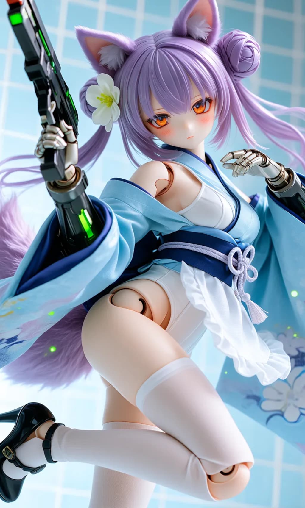 異世界制服少女達　メカ娘　メイド神狐娘　アクリルドールフィギュア