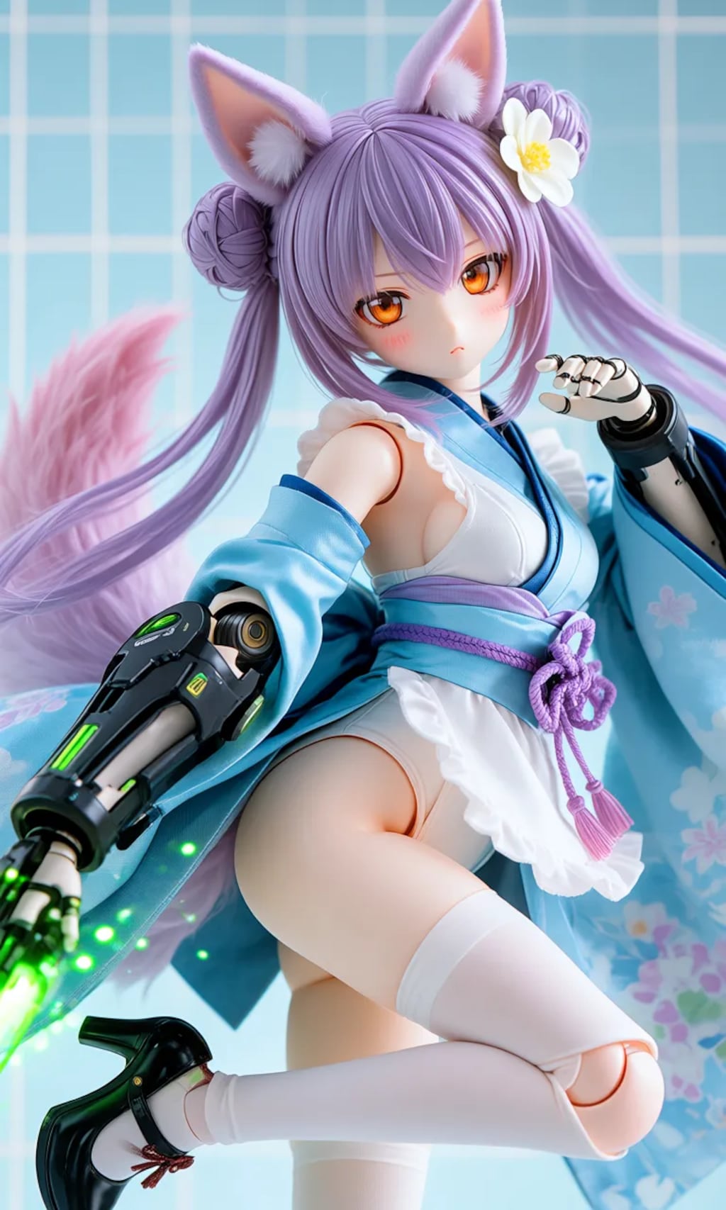 異世界制服少女達　メカ娘　メイド神狐娘　アクリルドールフィギュア