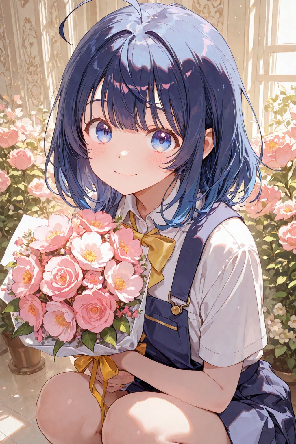 花束と少女