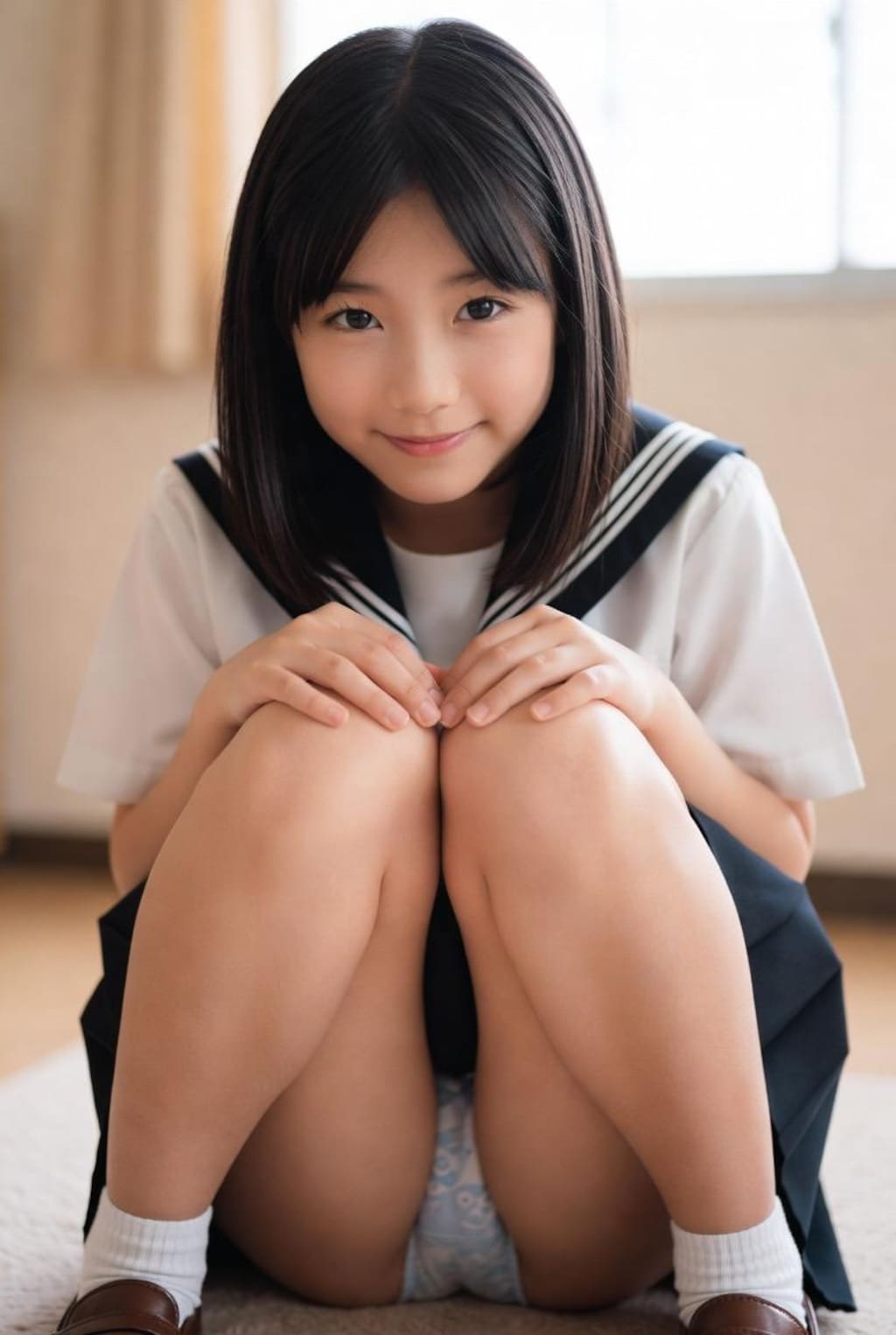 しゃがみパンチラ