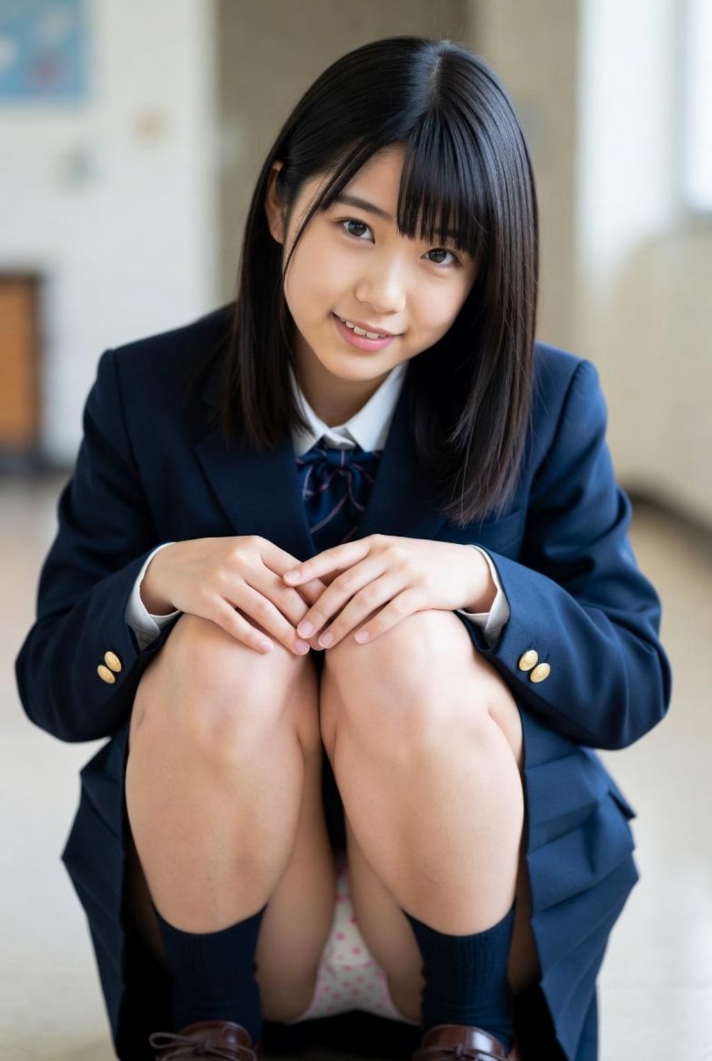しゃがみパンチラ