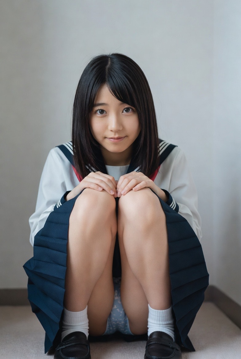 しゃがみパンチラ