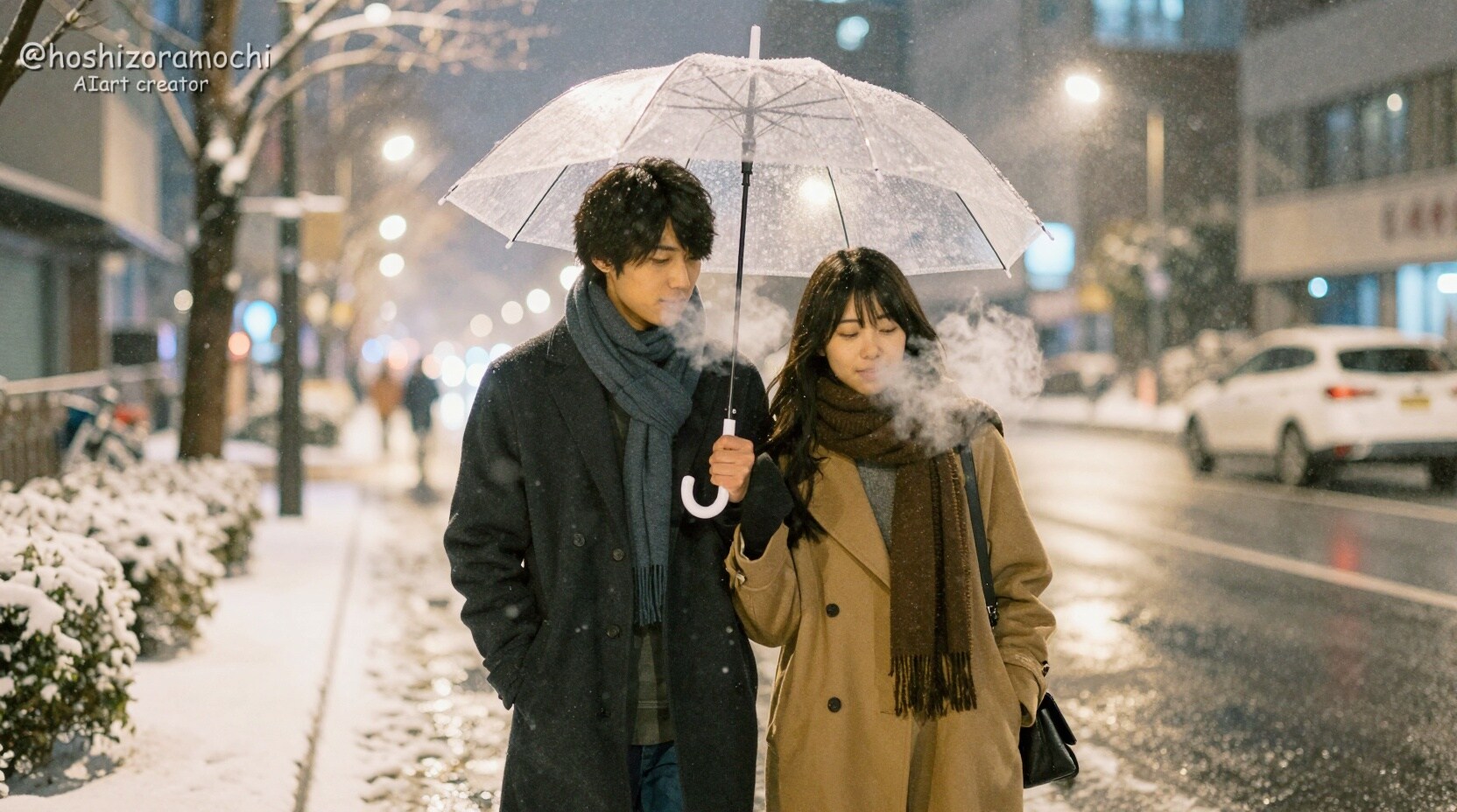 長い夜の始まり：二人で歩く帰り道