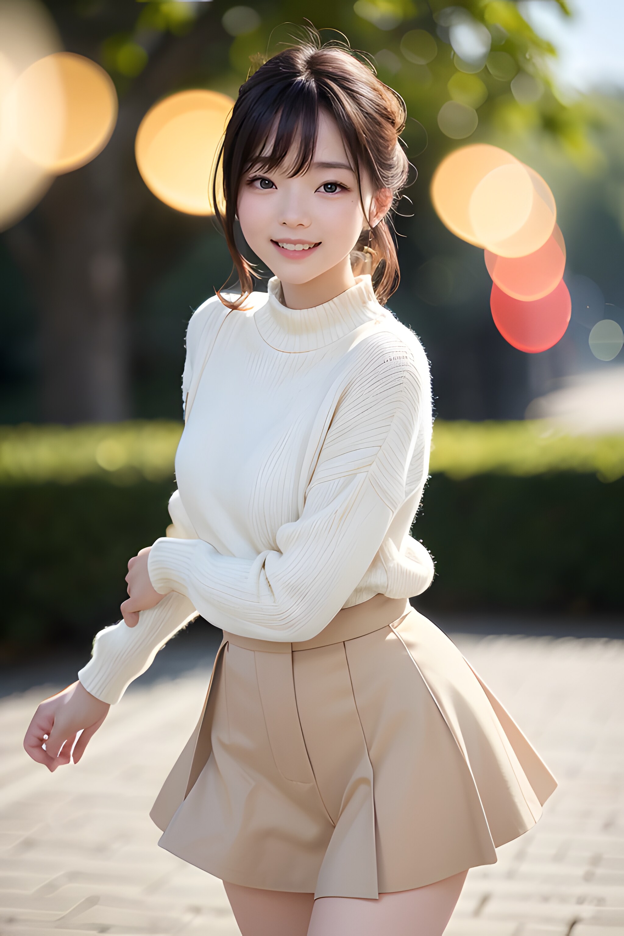 秋の公園で