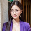紫で眼鏡で巨乳のお姉さん 4枚目