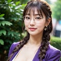 紫で眼鏡で巨乳のお姉さん 5枚目