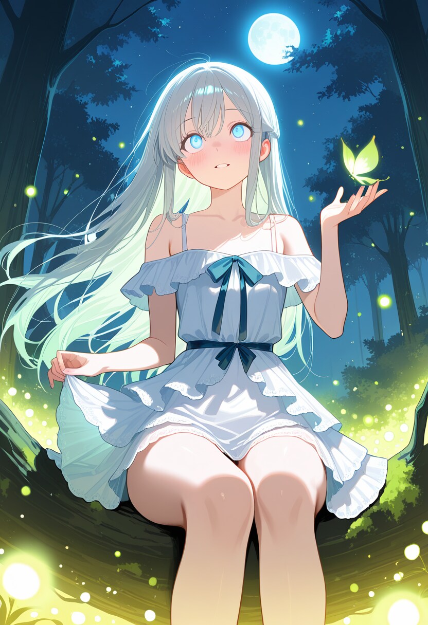 月夜の森と、