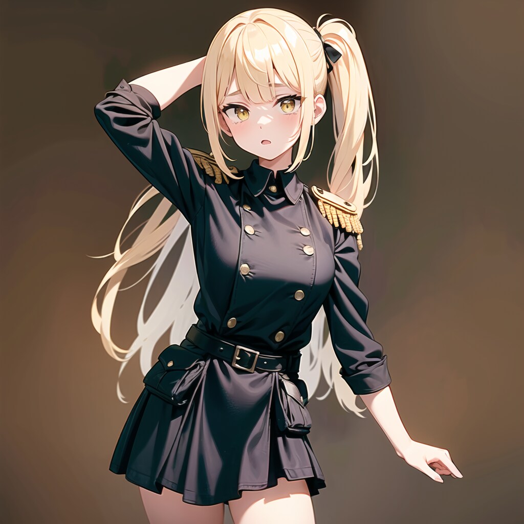 金髪ミリタリ風ドレス５