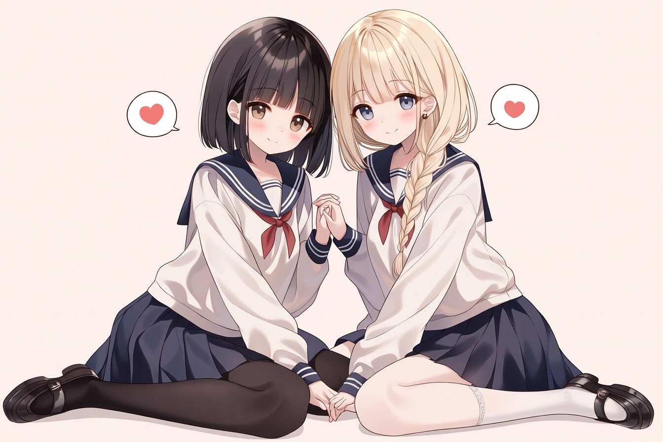 二人のJK222 | の人気AIイラスト・グラビア