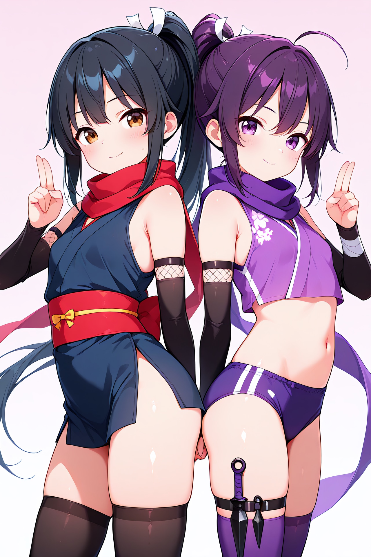 千代ちゃん×黒髪ちゃん | の人気AIイラスト・グラビア