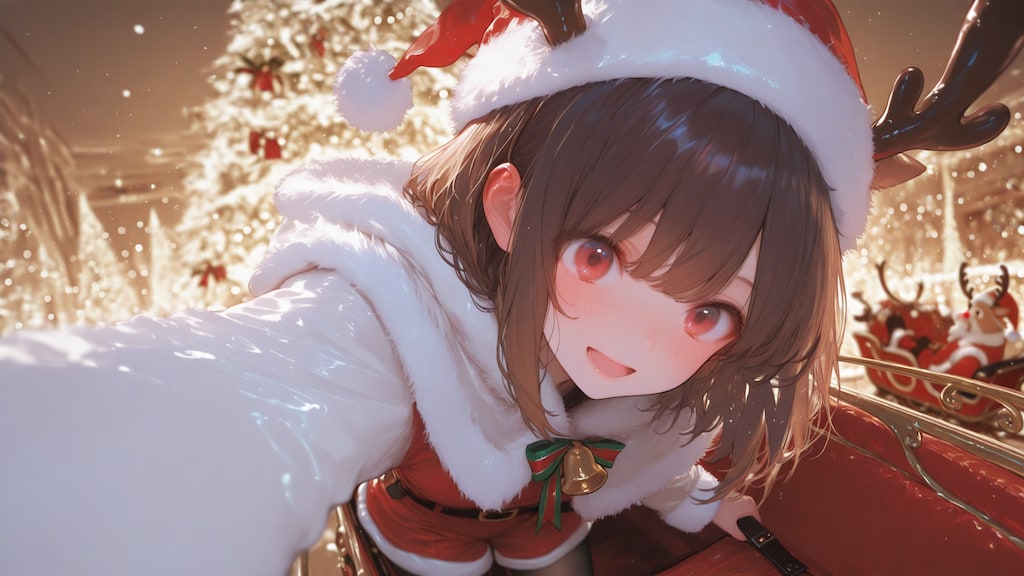 トナカイコスで自撮り