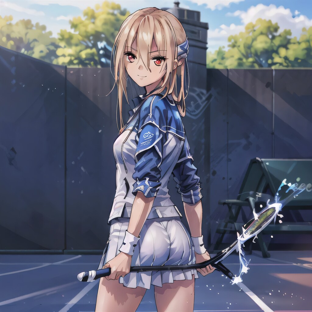 金髪ロングでテニスウェアの少女１０