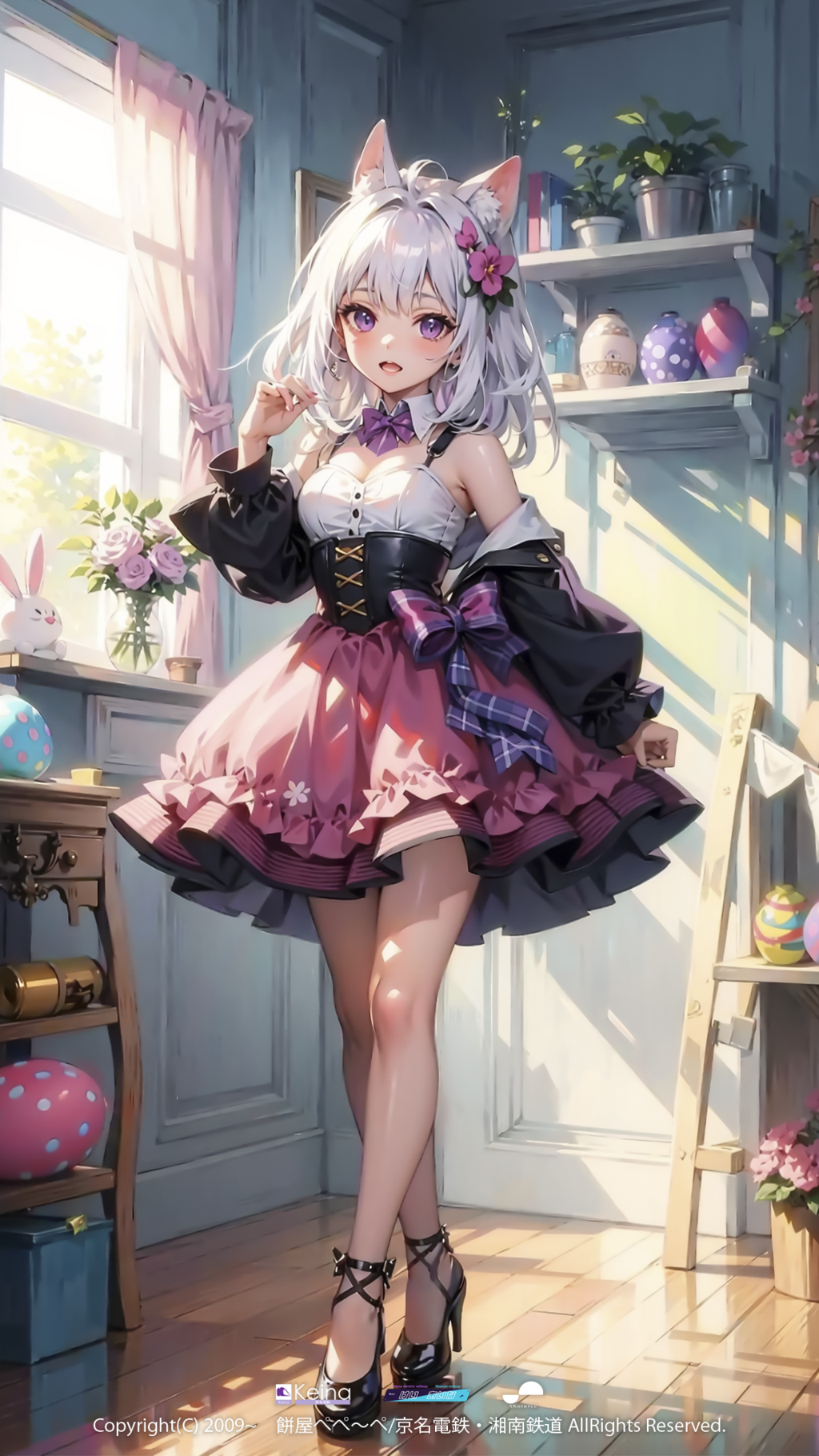 復活祭の卵だらけの弊社キャラクター【けい あいな】