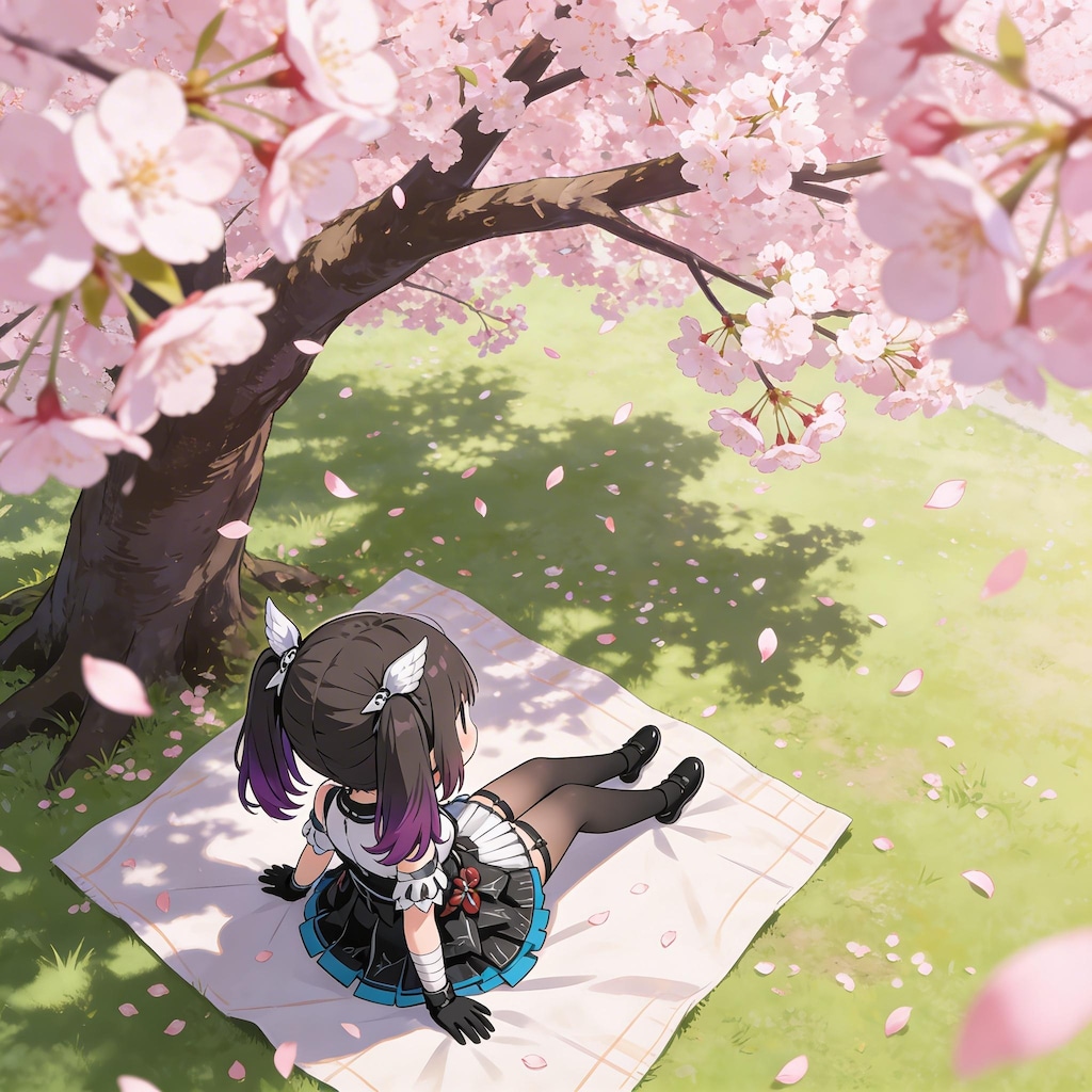 花見中のミテルちゃん