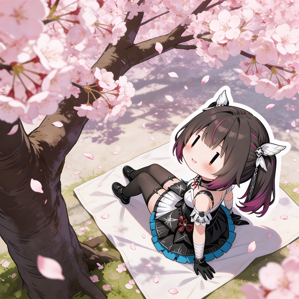 花見中のミテルちゃん