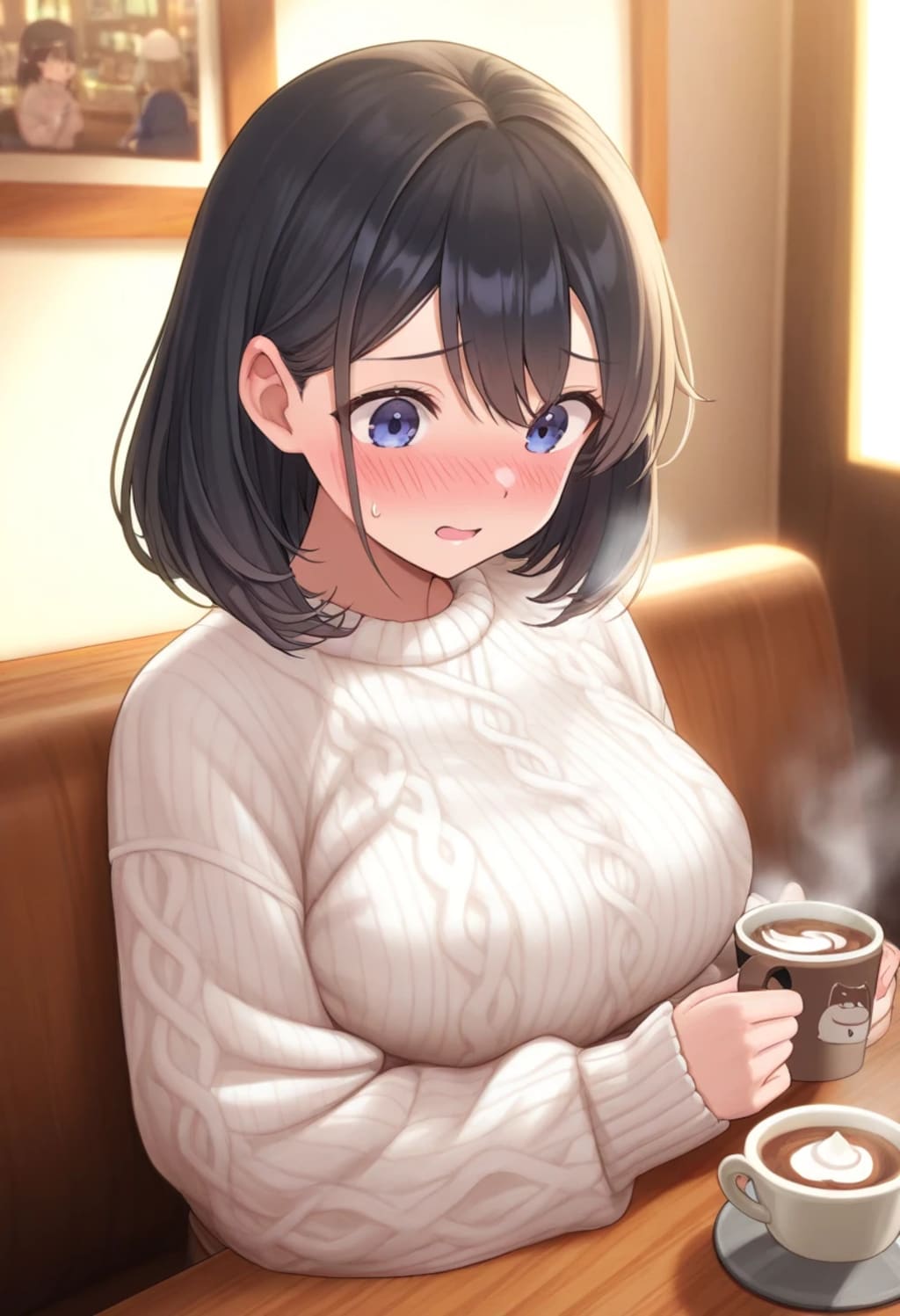 あちちっ！ココアが熱い