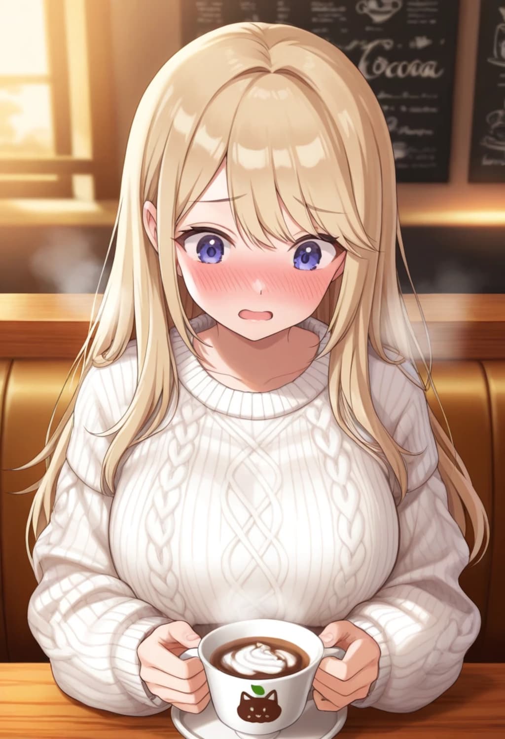 あちちっ！ココアが熱い