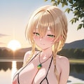 金髪三つ編みちゃん　網ビキニ 3枚目