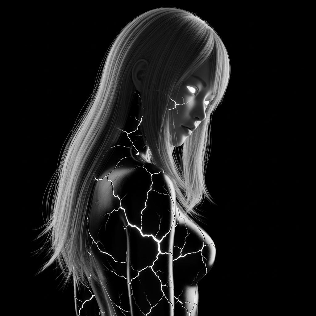 ひび割れたガラスの女