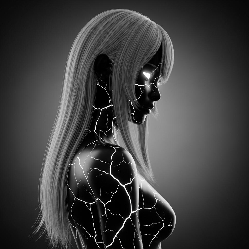 ひび割れたガラスの女