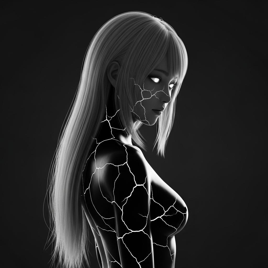 ひび割れたガラスの女