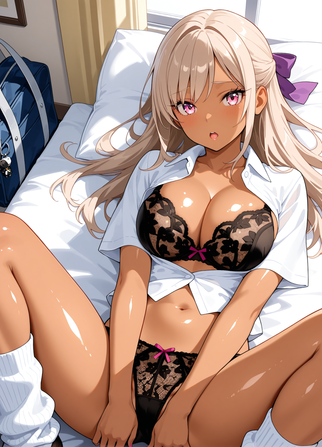 黒ギャルちゃんの黒下着