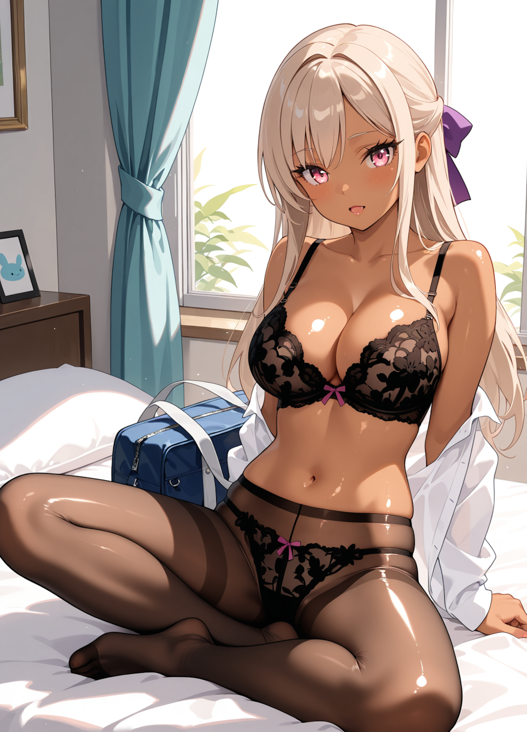 黒ギャルちゃんの黒下着
