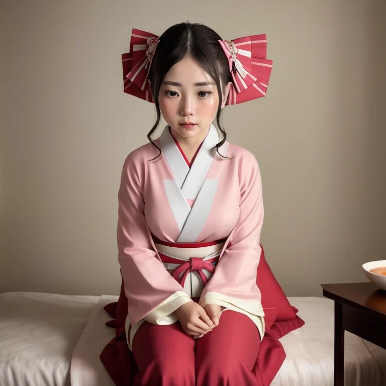 黒髪ロングで巫女服の美女６４