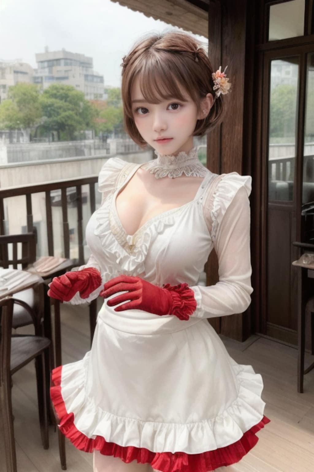 カフェテラスの看板娘