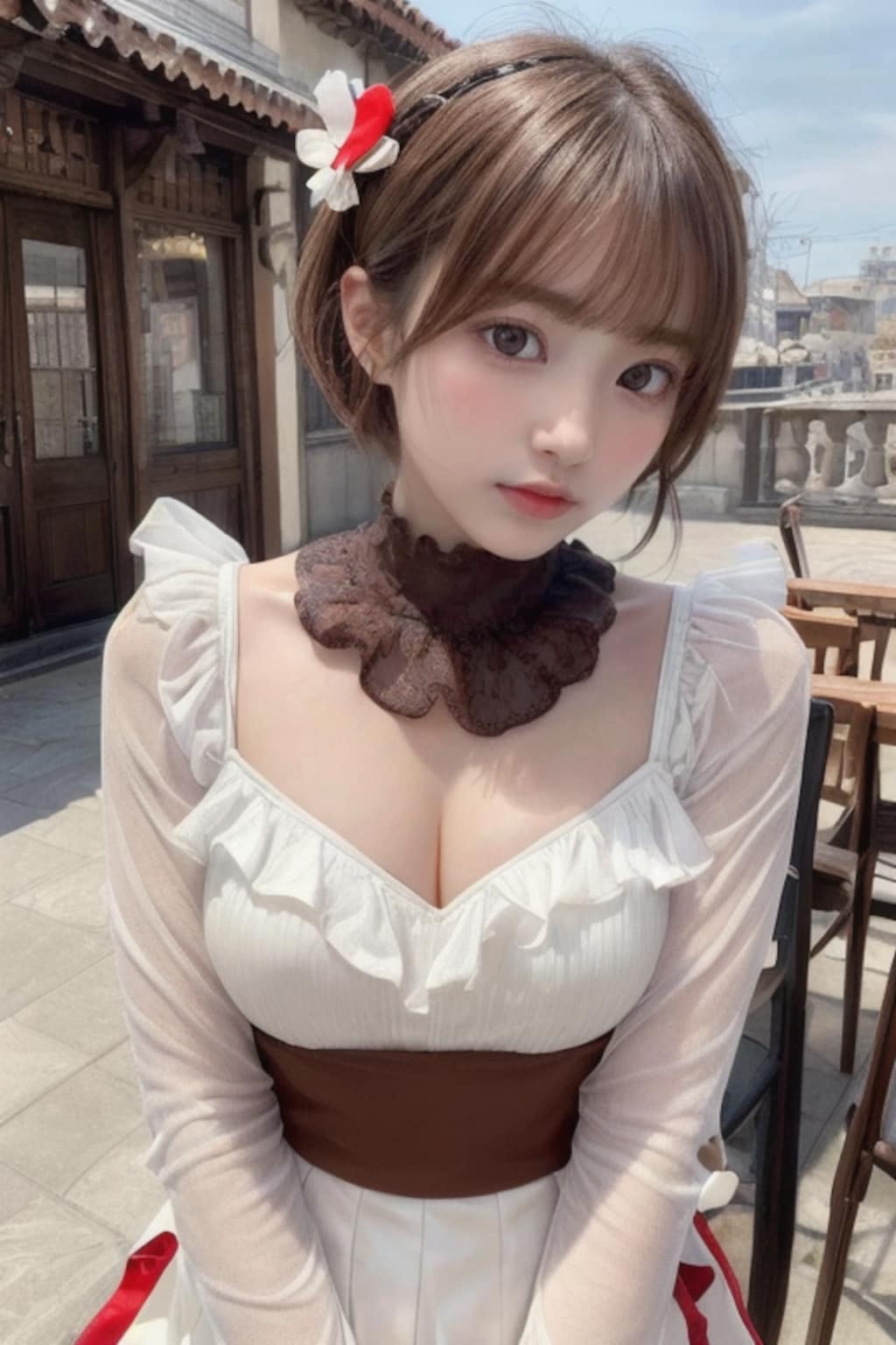 カフェテラスの看板娘