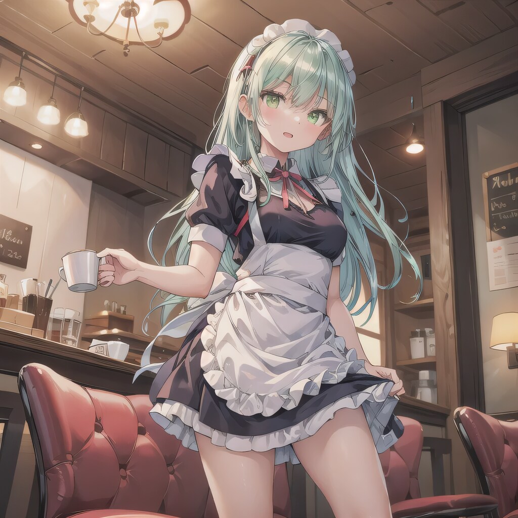 銀髪ロングでカフェの少女８