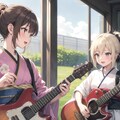 着物でギター少女 2枚目