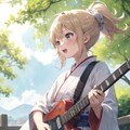着物でギター少女 4枚目