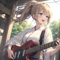 着物でギター少女 6枚目