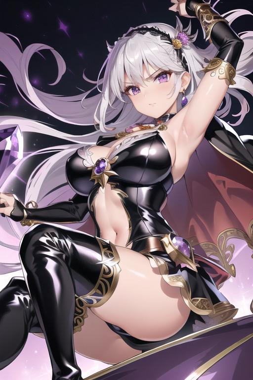 銀髪の女黒魔術師イラスト集