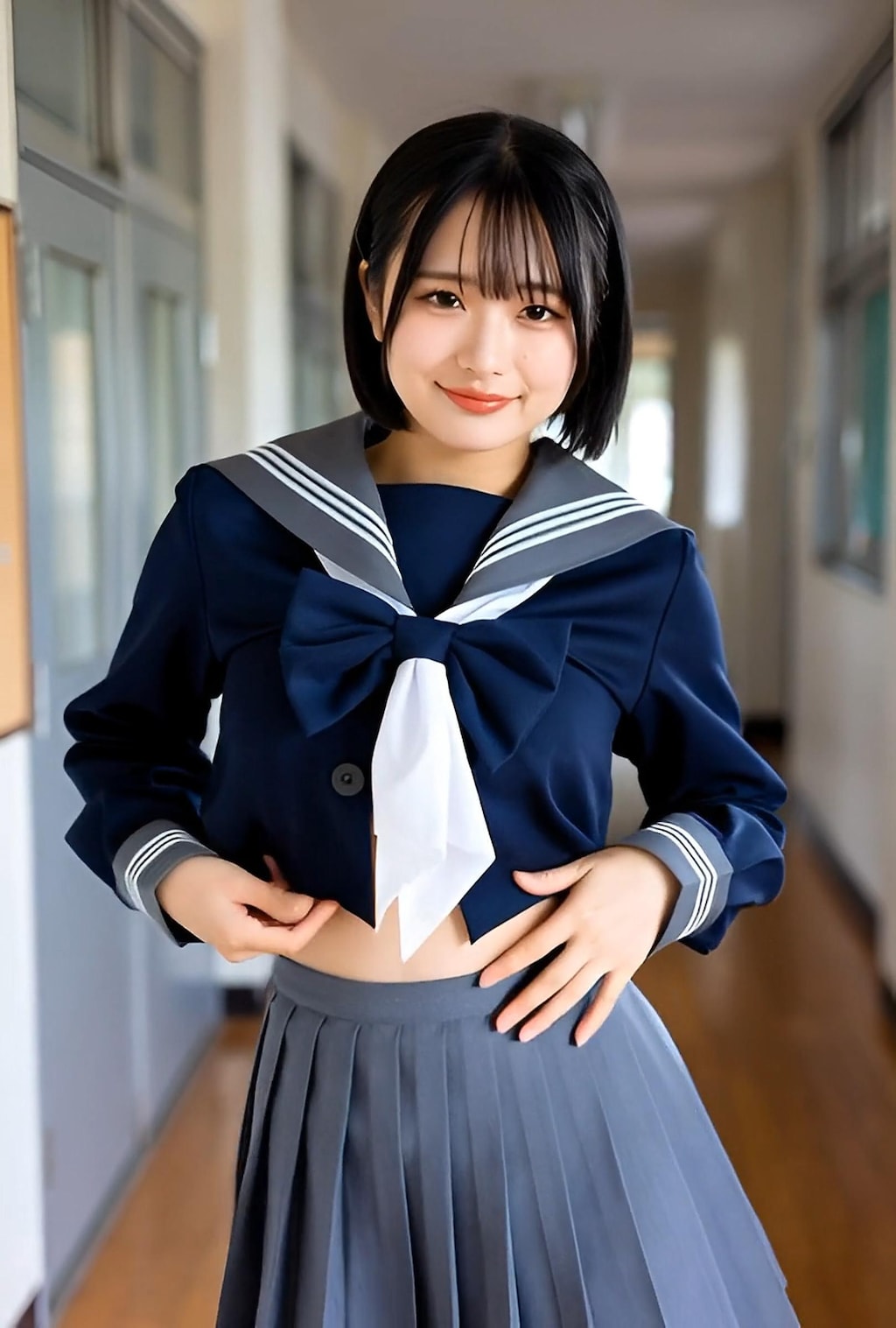 【全年齢版002】廊下から表に出た女子高生シリーズコレクションCO001 Model №001 002 003 004 005