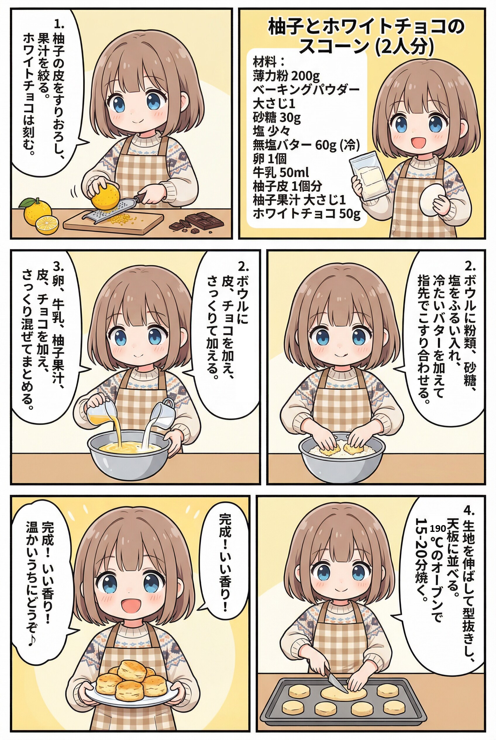 柚子とホワイトチョコのスコーン | の人気AIイラスト・グラビア