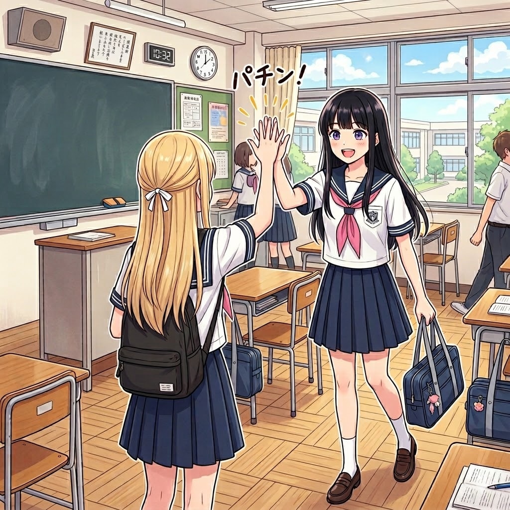 ししょちゃんとハイタッチ！