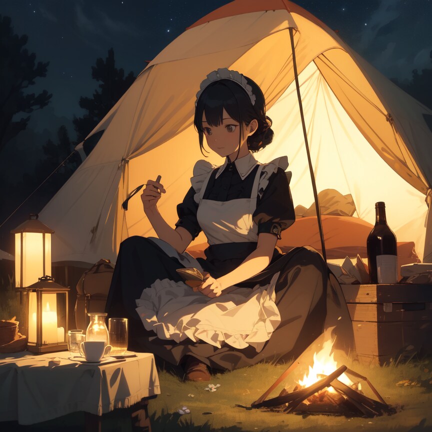 メイドのぼっちキャンプ | の人気AIイラスト・グラビア