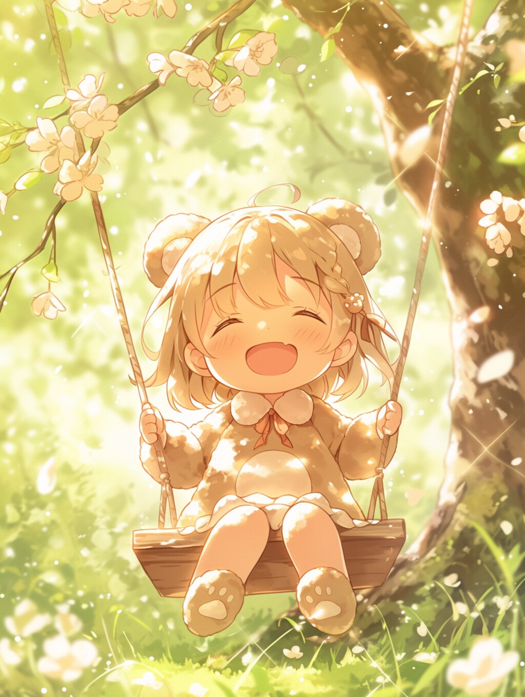 そよ風と、木漏れ日のブランコ🐾