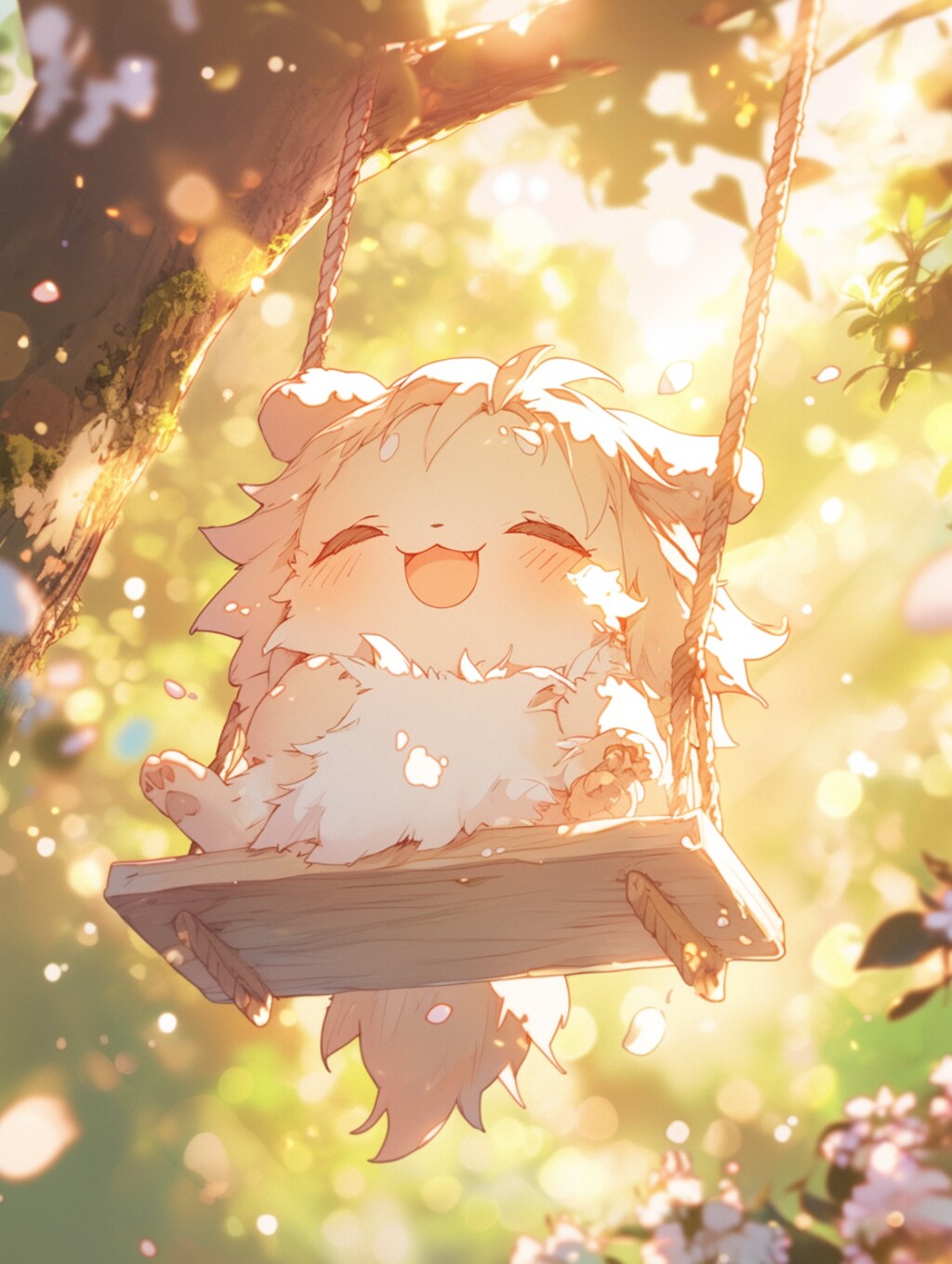 そよ風と、木漏れ日のブランコ🐾